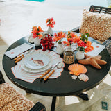 Set de Vajilla Acapulco para 4 Personas con Platos Trinche Rayas Gris Plata, Platos Ensalada Pez (8 piezas)