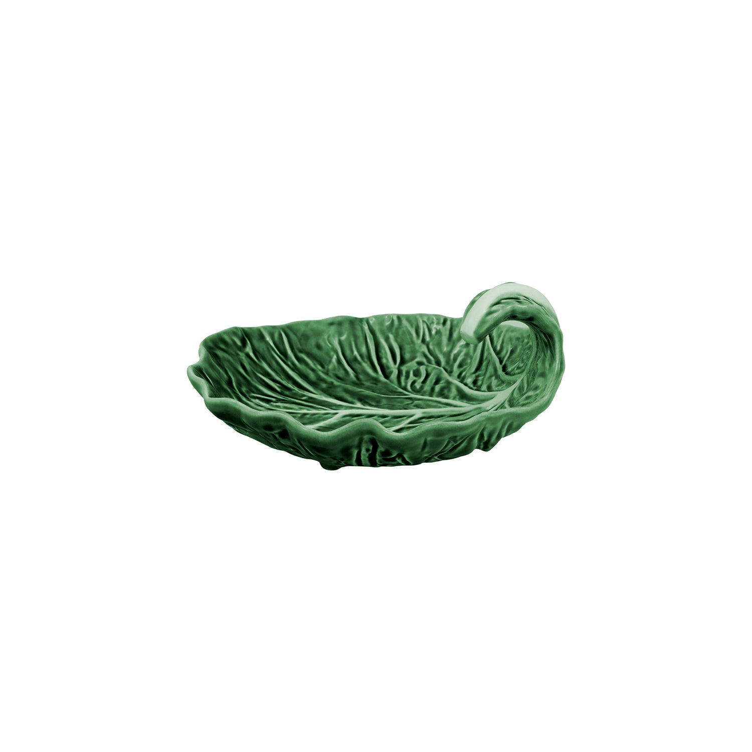 Tazón de cerámica en forma de hoja de repollo verde, marca Bordallo Pinheiro