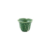 Huevera en forma de hoja de repollo verde marca Bordallo Pinheiro