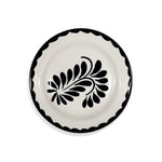 plato para Ensalada Artesanal de cerámica pintado a mano blanco y negro, de Anfora para Zash