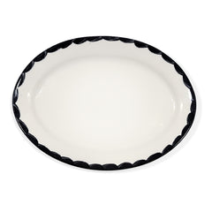 Platón Ovalado 31cm Puebla en Blanco y Negro Platón Ovalado 31cm Puebla en Blanco y Negro