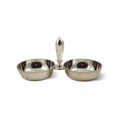 Bandeja de Servicio con 2 Compartimentos y Enchapado en Plata Bandeja de Servicio con 2 Compartimentos y Enchapado en Plata