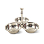 Botaneros o bandeja de servicio con 3 compartimentos de plata