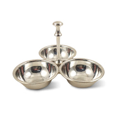 Bandeja de Servicio con 3 Compartimentos y Enchapado en Plata Bandeja de Servicio con 3 Compartimentos y Enchapado en Plata