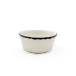 Tazón pozolero o bowl, de cerámica blanco con orilla pintada a mano en negro, de Anfora para Zash