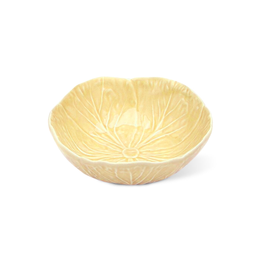 Bowl mediano de cerámica amarilla en forma de repollo, marca Zash