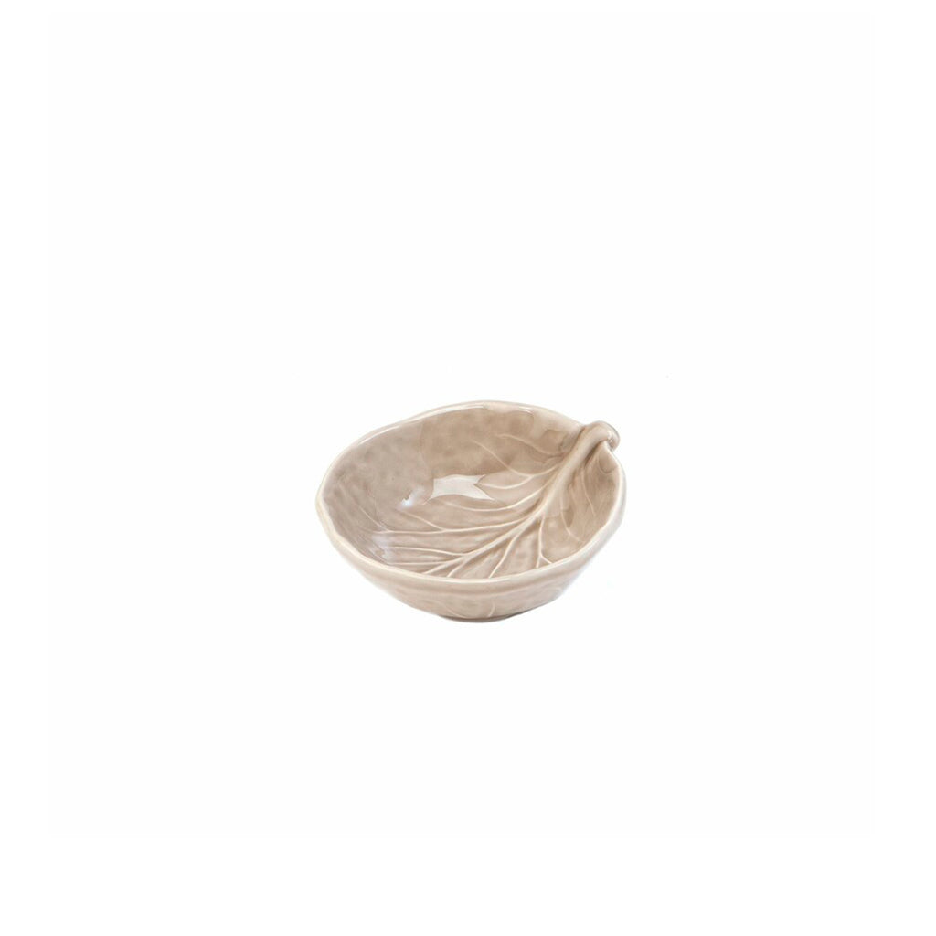 Mini bowl de cerámica beige de repollo para sal o condimentos, marca Zash