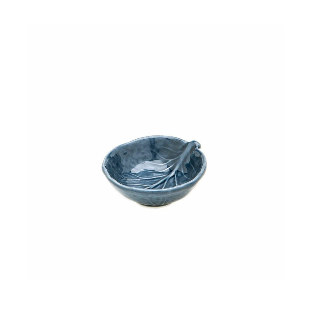Mini bowl de cerámica azul en forma de repollo para sal o condimentos, marca Zash