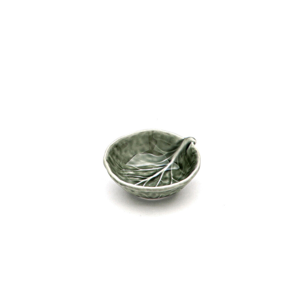 Mini bowl de cerámica verde olivo de repollo para sal o condimentos, marca Zash
