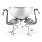 Bowl de Ponche en Forma de Flamingos de Níquel