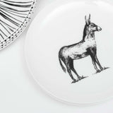 Set de Vajilla Burrito para 4 Personas con Platos Trinche Rayas Negras, Platos Ensalada Burrito (8 Piezas)