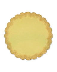 Individuales Vivi en Lino Amarillo con Bordado de Pelitos. Set de 4 Individuales Vivi en Lino Amarillo con Bordado de Pelitos. Set de 4