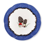 Set de vajillas con plato trinche de cerámica en forma de repollo color azul y platos de ensalada de porcelana con Morillas, marca Zash