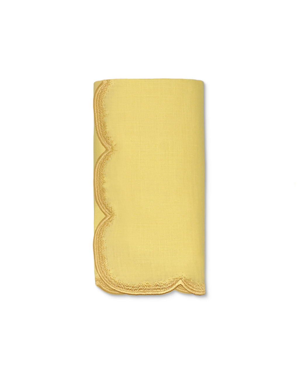 Servilleta Vivi de lino amarilla con orilla bordada, marca Zash