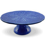 Pastelero de cerámica en forma de hoja de repollo color azul cobalto, marca Zash