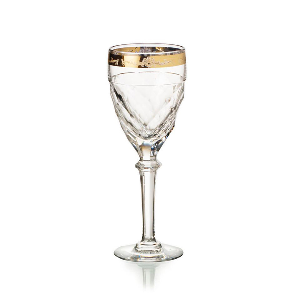 Copa de Vino de Cristal Palazzo con filo Dorado, marca Vista Alegre