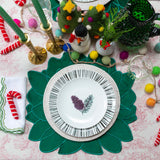 Platos Trinche de Rayas Verdes, set de 4