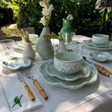 Set Completo de Vajilla Talavera Verde. Para cuatro lugares.