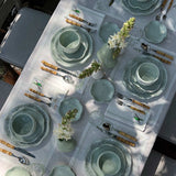 Set Completo de Vajilla Talavera Verde. Para cuatro lugares.