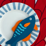 Platos Trinche Candy Cane Azul Claro, set de 4