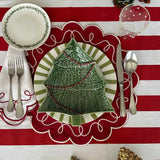 Platos Trinche Candy Cane Verde Olivo, set de 4
