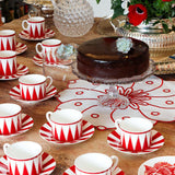 Tazas Espresso con Plato Identidad Rojo. Set de 4