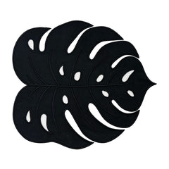 Individual Tropic de Hoja en Lino con Orilla en Negro. Set de 4 Individual Tropic de Hoja en Lino con Orilla en Negro. Set de 4