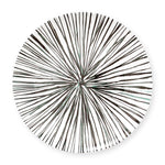 Plato grande trinche de porcelana marca Zash, blanco con rayas verdes