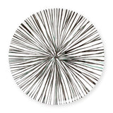 Plato grande trinche de porcelana marca Zash, blanco con rayas verdes