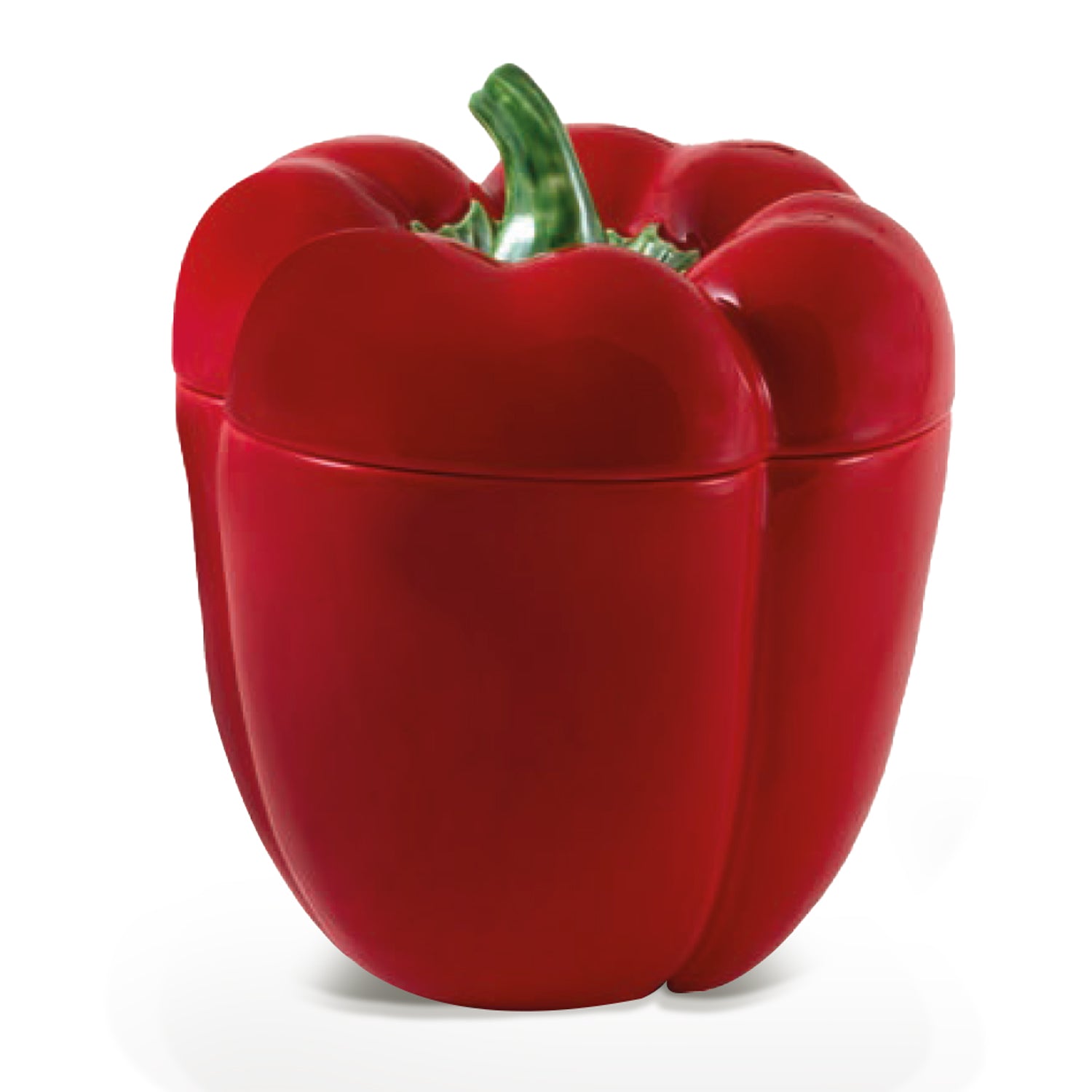Caja grande de cerámica con tapa en forma de pimiento rojo de Bordallo Pinheiro