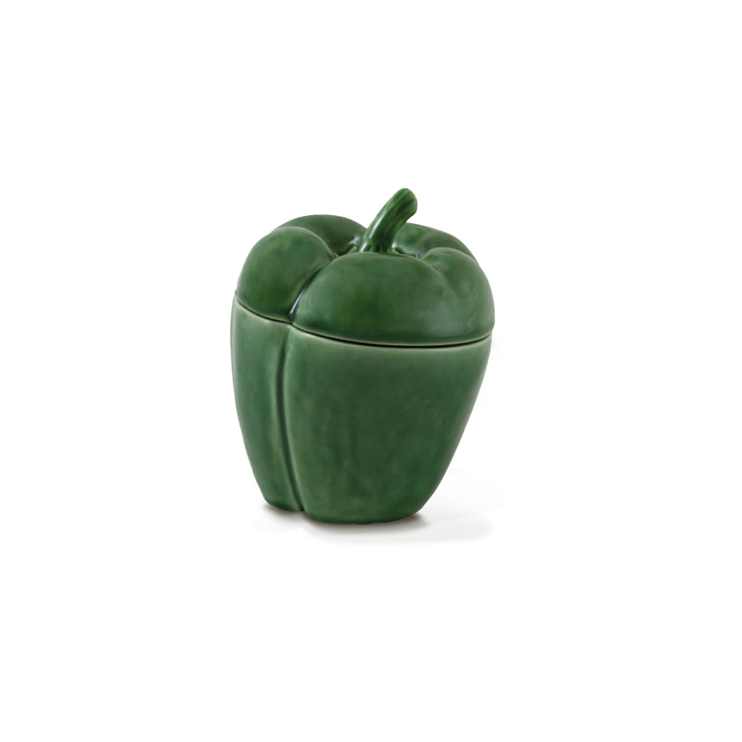 Caja de cerámica con tapa en forma de pimiento verde de Bordallo Pinheiro