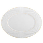 Platón para servir ovalado de 43 cm de porcelana con detalles de oro de 24k, de la colección de aniversario de 200 años de Vista Alegre