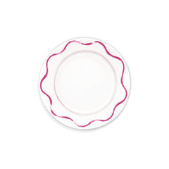 Plato para Pan con Ondas en Rosa Fuerte y Anillo Rosa Claro. Set de 4 Plato para Pan con Ondas en Rosa Fuerte y Anillo Rosa Claro. Set de 4