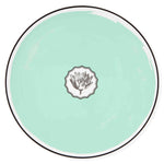 Plato base de porcelana verde menta de Christian Lacroix para Vista Alegre, línea Herbariae