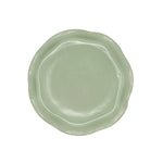 Plato de ensalada talavera color verde menta con ondas laterales