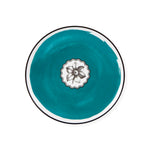 Plato ensalada de porcelana color turquesa de Christian Lacroix Maison para Vista Alegre, línea Herbariae