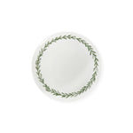 Plato para pan o postre de porcelana blanca con guirnalda verde, marca Zash. Ideal para Navidad
