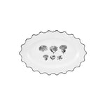 Platón de servir de porcelana ovalado con ondas en blanco con negro de Christian Lacroix Maison para Vista Alegre, línea Herbariae