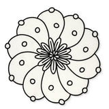 Individual Identidad en Lino Blanco con Bordado de Biznaga en Negro, diseñado por Sofía Aspe Interiorismo para Zash