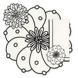 Set de Mantelería Identidad con Individuales, Servilletas y Coasters en Lino Blanco con Bordado en Negro, diseñado por Sofía Aspe Interiorismo para Zash