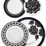 Set Completo Vajilla Identidad en color Negro. Set para 4 personas