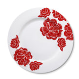 Plato trinche de porcelana blanco con flores en rojo, de la colección Identidad diseñada por Sofía Aspe Interiorismo para Zash