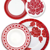 Set completo vajilla Identidad en rojo, diseñada por Sofía Aspe Interiorismo para Zash