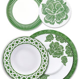Set completo de vajilla Identidad en Verde, diseñada por Sofía Aspe Interiorismo para Zash