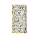 Servilletas Big Daisy en algodón con estampado de florecitas amarillas y orilla bordada, marca Zash