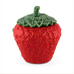 Sopera grande de cerámica con tapa en forma de fresa de Bordallo Pinheiro