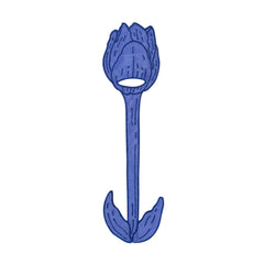 Servilletero de Tulipán en Lino Azul con Bordado Azul. Set de 4 Servilletero de Tulipán en Lino Azul con Bordado Azul. Set de 4