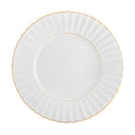 Plato trinche de porcelana blanco de la colección 200 años de Vista Alegre, con filo de Oro de 24 k