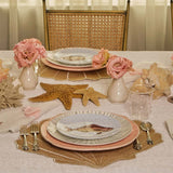 Set de Vajilla Acapulco para 4 Personas con Platos Trinche Rayas Gris Plata, Platos Ensalada Pez (8 piezas)