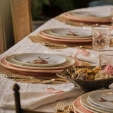 Set de Vajilla Acapulco para 4 Personas con Platos Trinche Rayas Gris Plata, Platos Ensalada Pez (8 piezas)